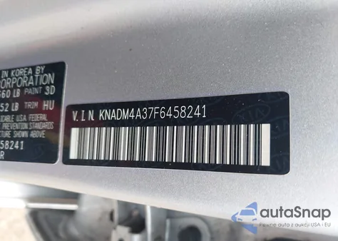 2015 Kia Rio Lx из США, поврежденный, VIN KNADM4A37F6458241